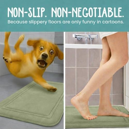 ITSOFT Memory Foam Bath Mat 59X23, Non Slip, Machine Washable, Quick Dry & - Image 5