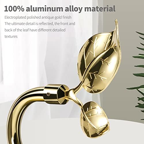 HIKMLK Leaf Shaped Curtain Tieback Holdbacks 2pcs, Handmade Metal Curtain Side - Image 2