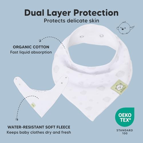 8pk Organic Baby Bandana Bibs for Drooling and Teething - Image 2
