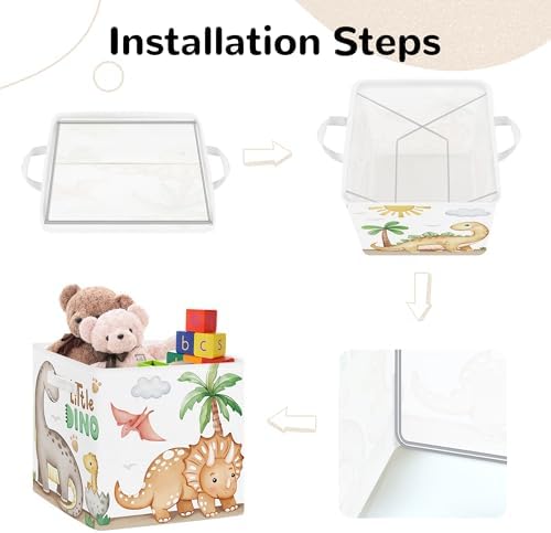 Clastyle 11.8" Dinosaur Storage Basket Set of 3 - Image 7