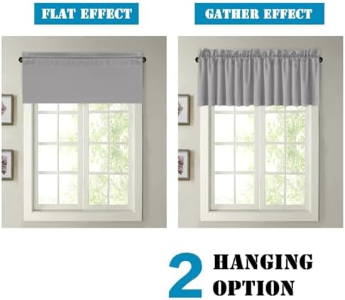 H.VERSAILTEX Blackout Valances for Windows, Kitchen Valance Curtains for Living - Image 6