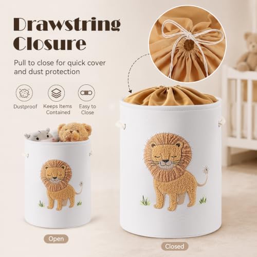Kids Laundry Basket Baby Hamper Stuffed Animal Storage Toy Box - Image 6