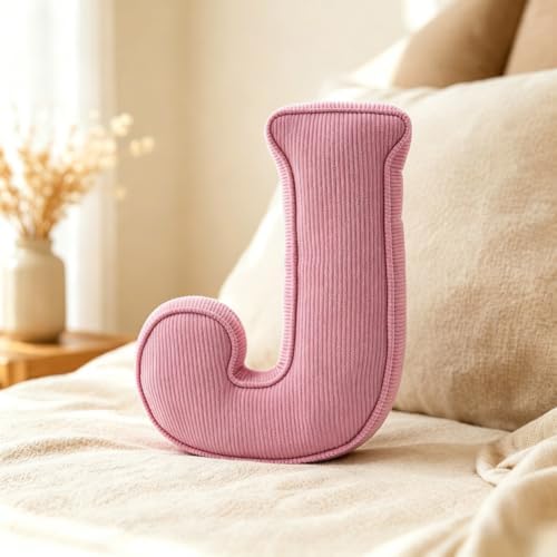 Pink Letter Plush Pillow, Letter Hugging Throw Pillows, Decorative Corduroy by Shapeazy