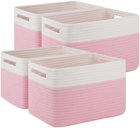 4 Pack Storage Baskets for Organizing, Woven Baskets for Shelves by SIXDOVE