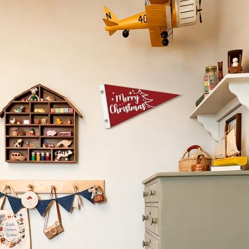 Red and White Christmas Decorations, Christmas Kids Room Decoration Felt Banner - Image 4