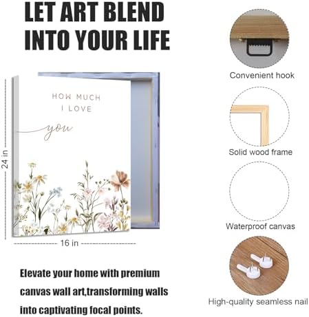 3Pcs Wildflower Nursery Canvas Wall Art Flower Botanical Sentence Poster - Image 3