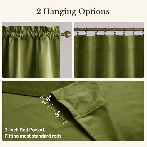 StangH Olive Green Valance for Windows Home Decor 52x18 Inch, 1 Panel - Image 4