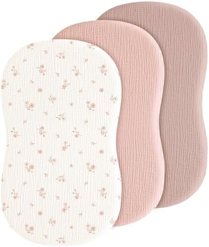 3 Pack Baby Muslin Bassinet Sheets by Coreeky