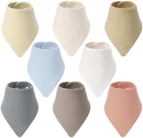 8-Pack Muslin Baby Bibs for Drooling and Teething by Unknown