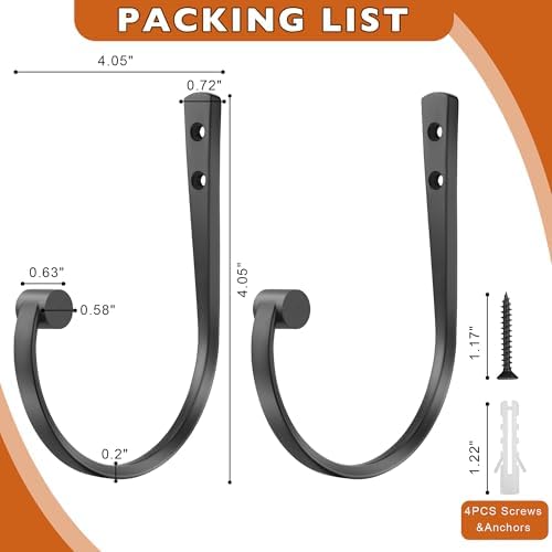 Curtain Holdbacks 2Pcs, Wall Mounted Curtain Holders - Image 5
