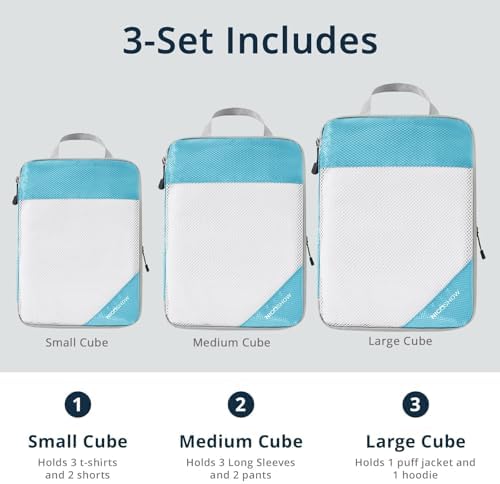 NICOSHOW Compression Packing Cubes 6 Set, Compressible Space-Saving Packing - Image 3