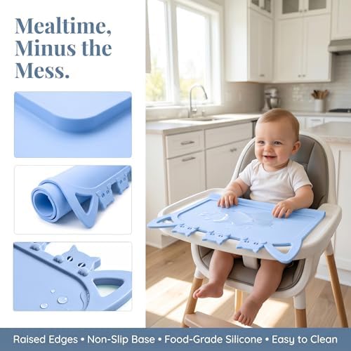 Silicone Toddler Placemat with Teething Table Edge Bumper - Image 5