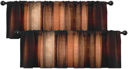 Emvency Valances for Windows, 2 Pack, 52x18 Inch, Vintage Stripe by Emvency
