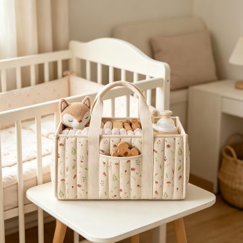 Woodland Diaper Caddy Organizer Stylish Nursery Storage Basket - Image 4