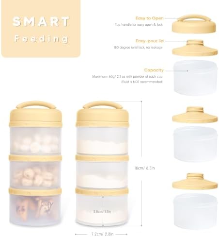 Termichy Stackable Formula Dispenser Portable: Milk Powder Container to go - Image 2