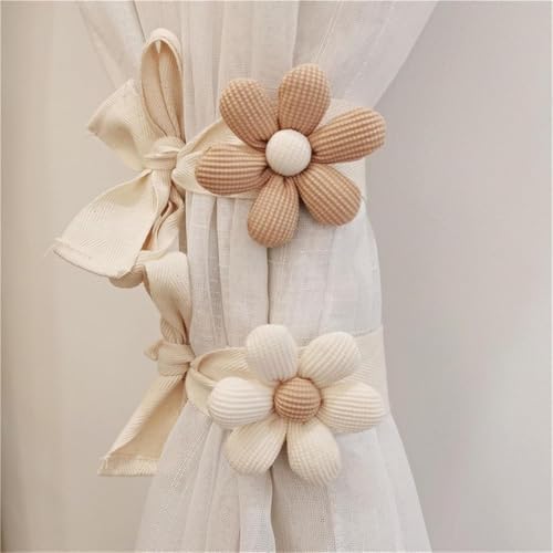 2 Pack Curtain Tiebacks Flower Curtain Ties - Image 3