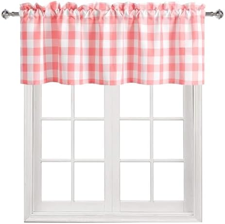 Hiasan Buffalo Plaid Curtains Valances, 60W x 18L, 1 Panel - Image 2