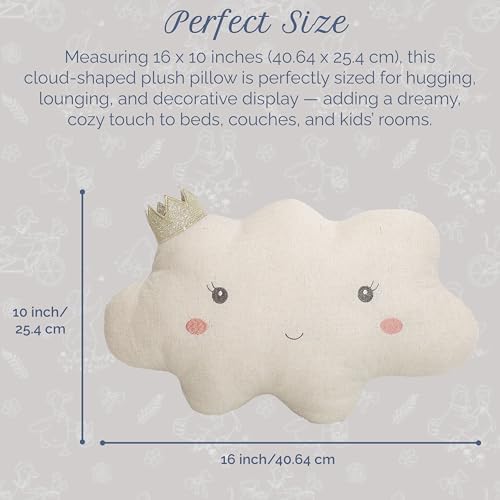 MON AMI Reine Cloud Shaped Throw Pillow, 16x10-Inch Cozy Cushion Gift - Image 3