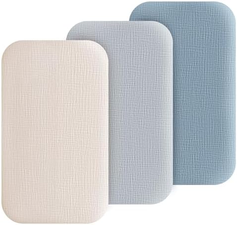 3 Pack Cotton Muslin Baby Bassinet Fitted Sheet by Coreeky