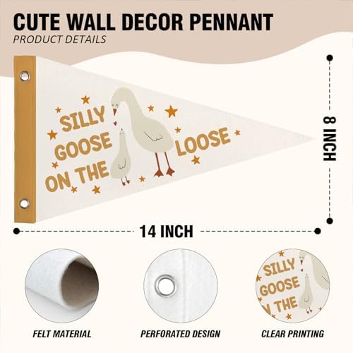 Silly Goose On the Loose Pennant Banner Flags Playroom Wall Decor - Image 6