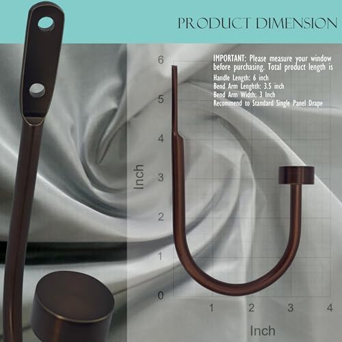 Quality Curtain Holdbacks, Solid Steel Curtain Holdback - Image 3