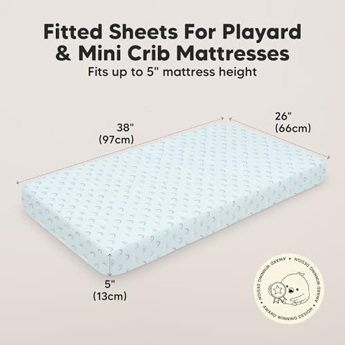 2pk Mini Crib Sheets Fitted 38x26 Pack N Play Mattress Sheet - Image 3