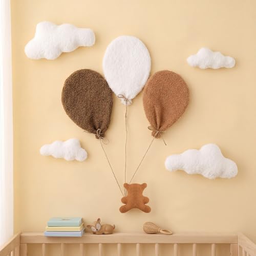 Chumia 5 Pcs Teddy Bear Nursery Wall Decor Balloons Nursery Wall Art by Chumia