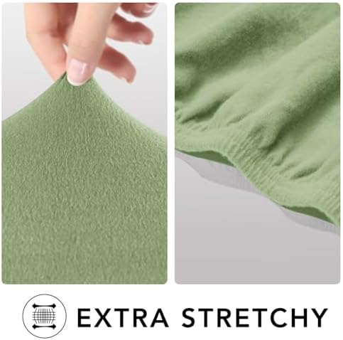 PureFit Stretch Oversized Couch Covers Fleece Sofa Slipcovers Sage Green - Image 3