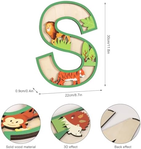 3D Layered Safari Nursery Wooden Letters - Image 3