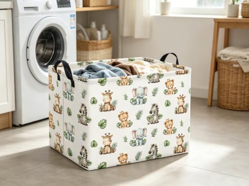 Rectangular Kids Basket Baby Girl Basket Fabric Storage Bin Organizer Box Room - Image 3