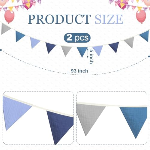 VitalCozy 17 ft Pennant Banner Flags, Each 8.5 ft - Image 2