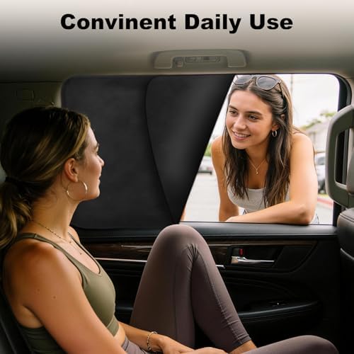 XCBYT Magnetic Car Rear Window Shades, 100% Blackout Privacy Suede - Image 6