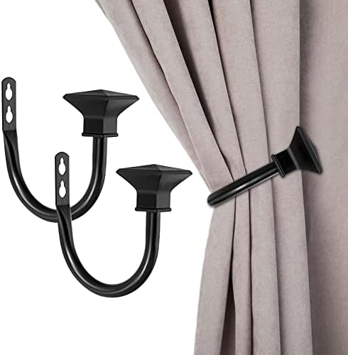 Sumnacon Set of 2 Curtain Holdbacks, Wall Mounted Aluminum Alloy Window Drapery by Sumnacon