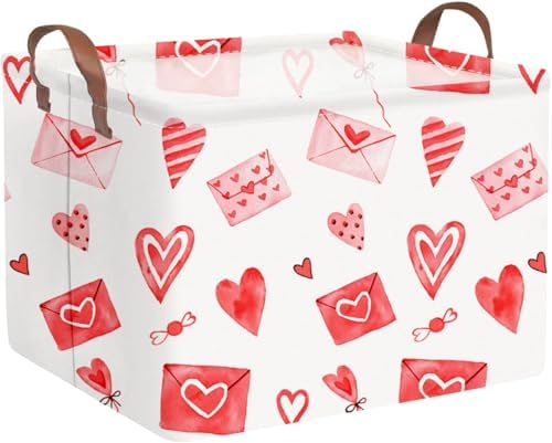 Valentines basket, Collapsible waterproof nursery laundry basket, Valentine's by FXOCSHE
