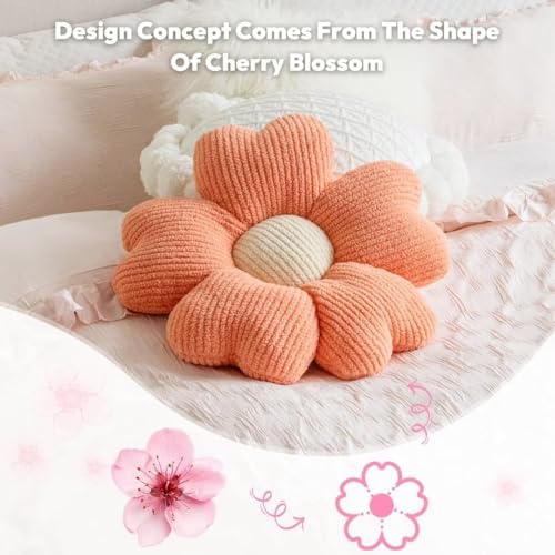 Sioloc Flower Throw Pillow, Cute Daisy Floor Seat Cushion, Aesthetic Fun - Image 6