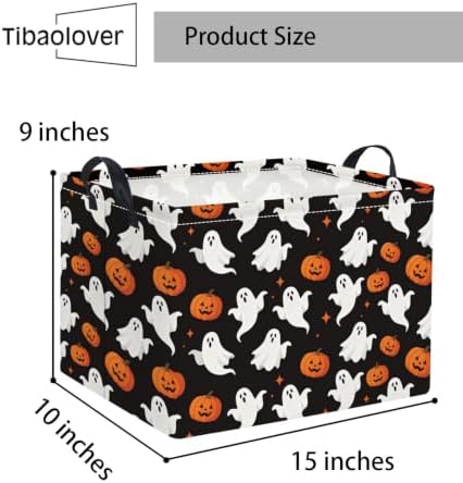 Halloween Basket Cute Baskets for Kids Pumpkin Basket Rectangular Storage Bin - Image 2