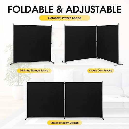 Rantila 2 Large Panels Room Divider, Portable Office Divider, Convenient Movable - Image 4