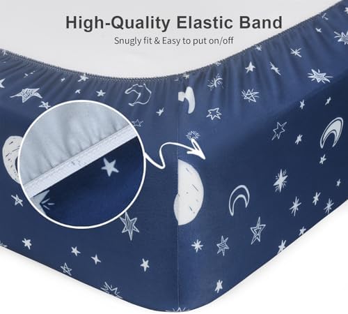 Pack N Play Sheets Fitted, Mini Crib Sheets, Breathable Soft Unisex Playard - Image 5