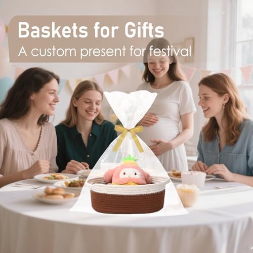 JMvicyroam Small Woven Basket, Empty Gift Basket - Image 4