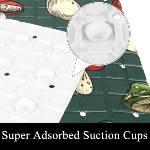Shower Mat Non Slip, Mushrooms Pattern Anti Slip Bath Mat - Image 3