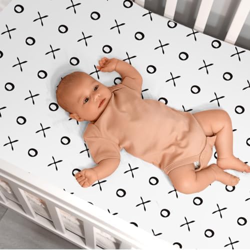 Moukeren 4 Pcs Black and White Crib Sheets - Image 5
