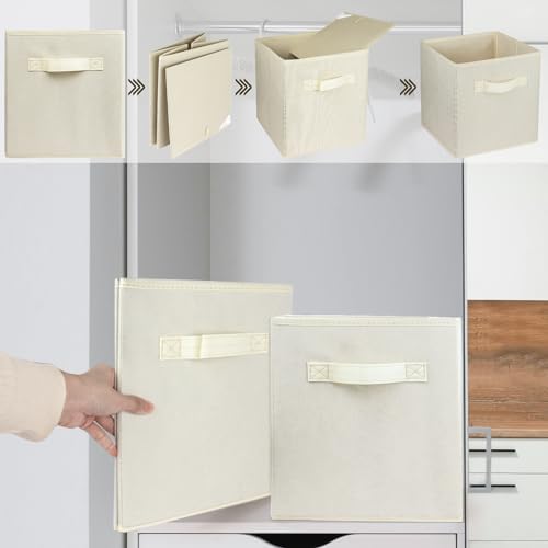 3 Pcs Storage Cubes, 10.5 Inch Collapsible Storage Bins, Fabric Foldable Bins - Image 6