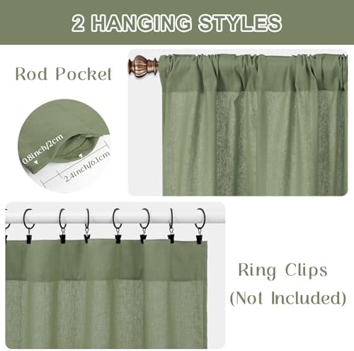 ASPMIZ Farmhouse Cotton Linen Valances - Image 4