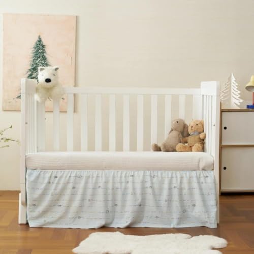 Crib Skirt Dust Ruffle 14" Drop, Fits 28" x 52" by VTNXUN