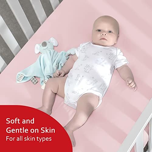 Crib Sheets for Girls 4 Pack, Fitted Baby Crib Sheets - Image 4
