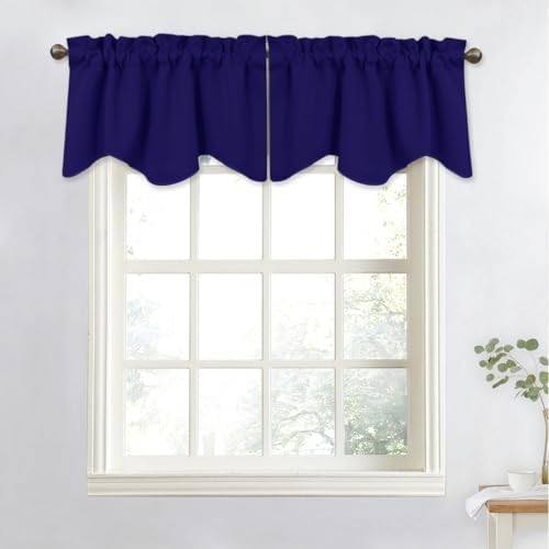 NICETOWN Navy Blue Blackout Valance Curtains - Image 2