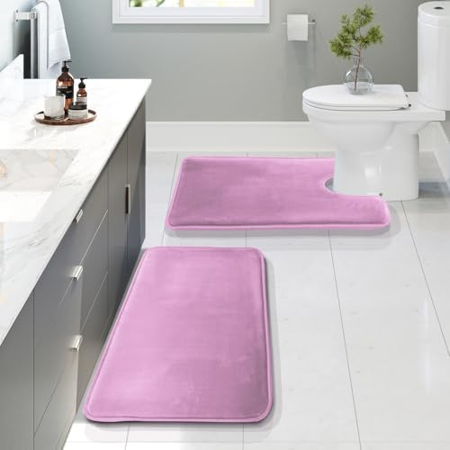 Clara Clark Bathroom Rugs, Velvet Memory Foam Bath Mat, Non-Slip Bath Rugs by ClaraClark