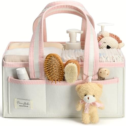 PeraBella Baby Diaper Caddy Organizer, Baby Basket Shower Gift Caddy, Portable by PeraBella