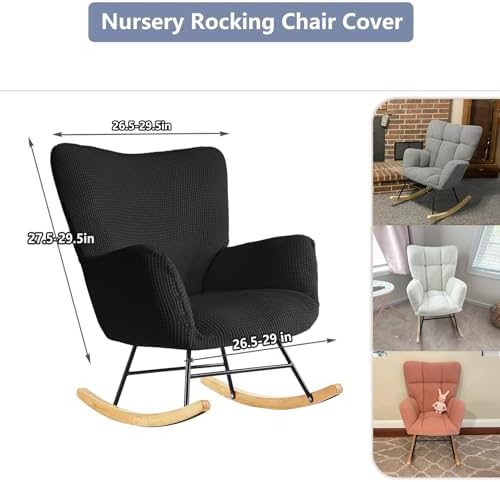 Nursery Rocking Chair Cover, Jacquard Stretch Cover - Image 2