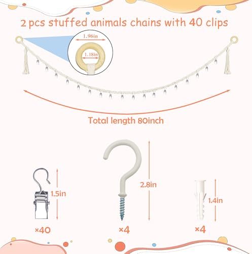 80" 2 Pack Cotton Hanging Storage Chain - Image 3
